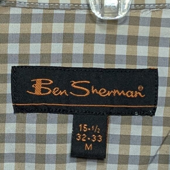 Ben Sherman Men's Checkered Button-Up Shirt Size 15 1/2 32-33 - Picture 11 of 12